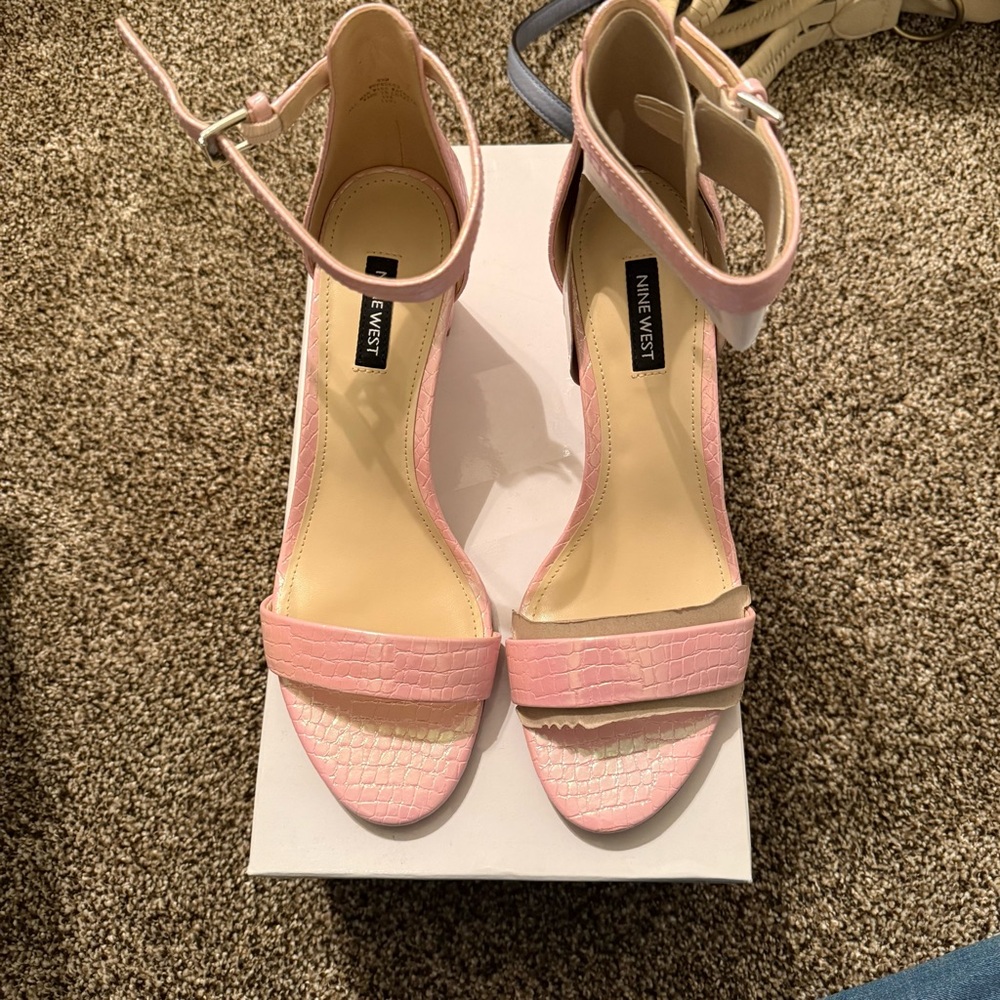 Nine West Blush Pink Heeled Sandals